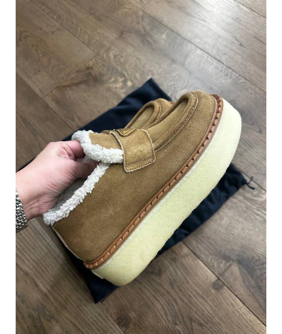 PRADA Коричневые замшевые ботинки, фото 9