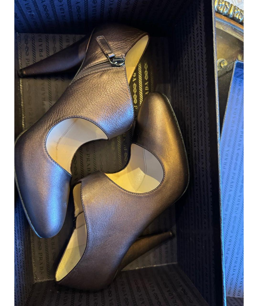 PRADA Коричневые кожаные туфли, фото 6