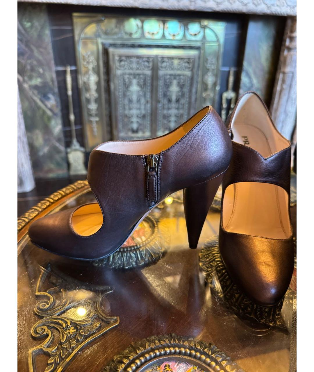 PRADA Коричневые кожаные туфли, фото 3