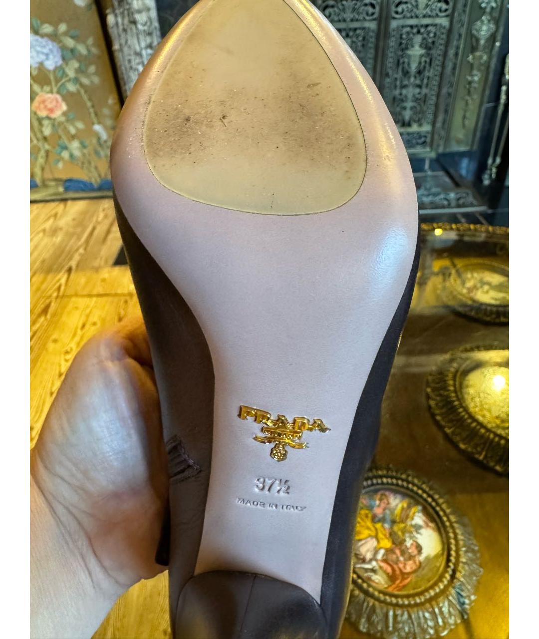 PRADA Коричневые кожаные туфли, фото 8