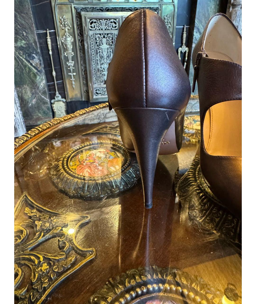 PRADA Коричневые кожаные туфли, фото 4