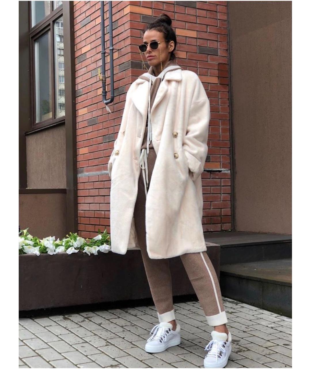 MAX&CO Белая полиэстеровая шуба, фото 7