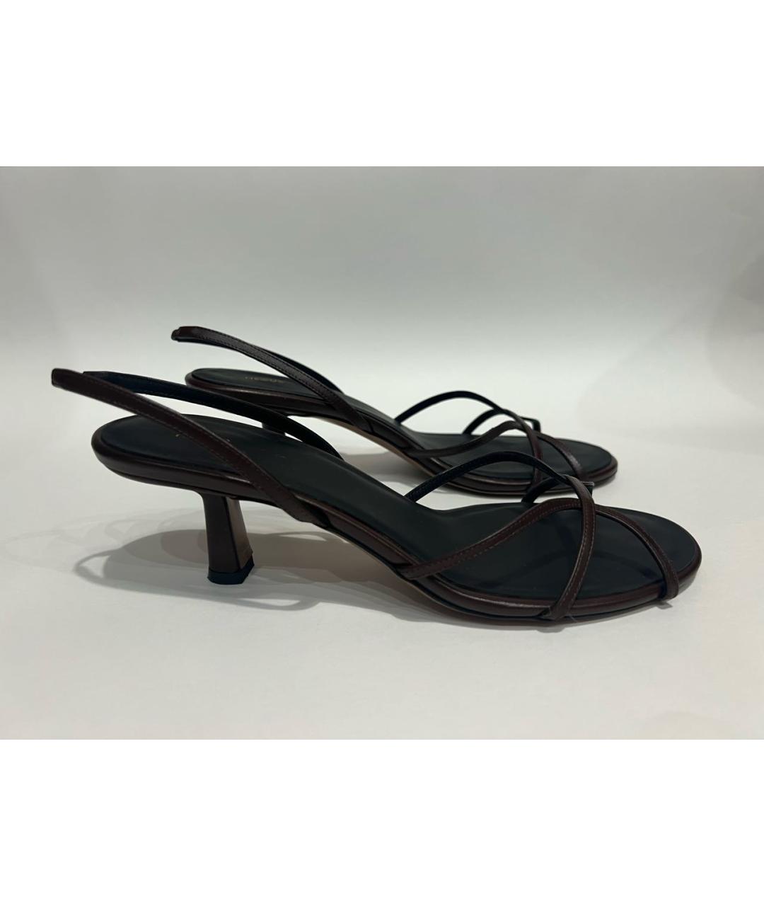 NEOUS Коричневые кожаные босоножки, фото 4