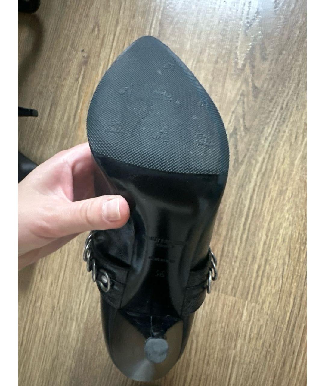 SAINT LAURENT Черные кожаные ботильоны, фото 5