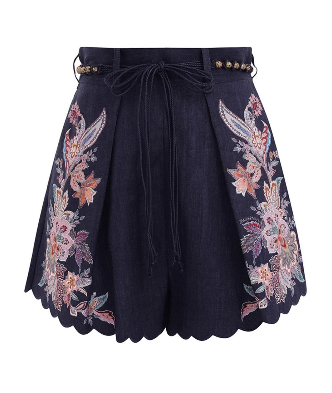 ZIMMERMANN Синие льняные шорты, фото 1