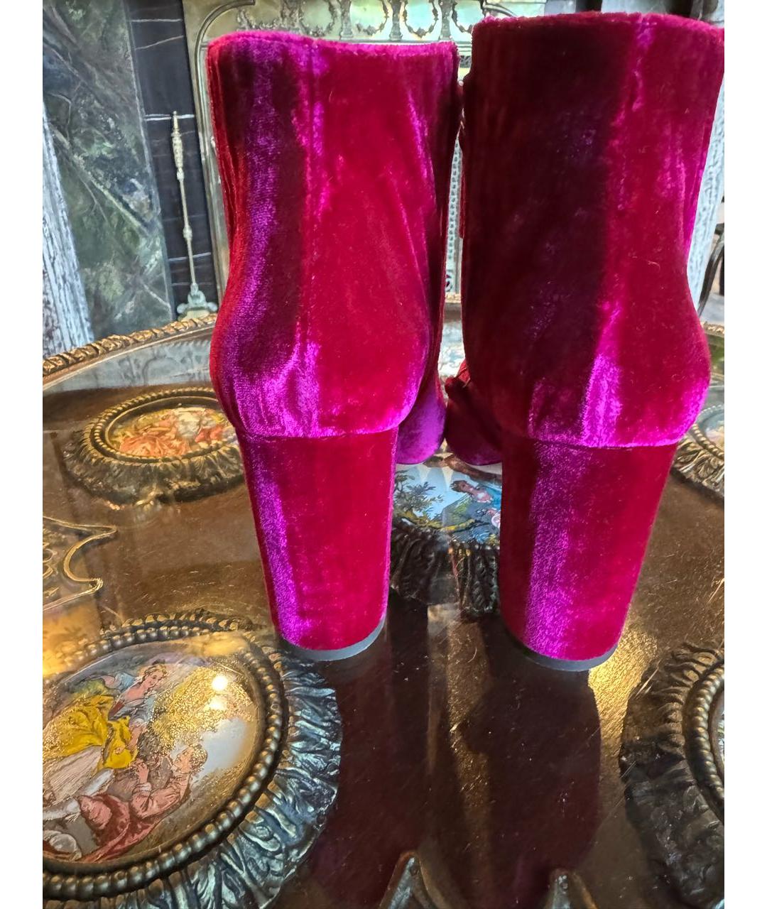 AQUAZZURA Фуксия кожаные полусапоги, фото 4