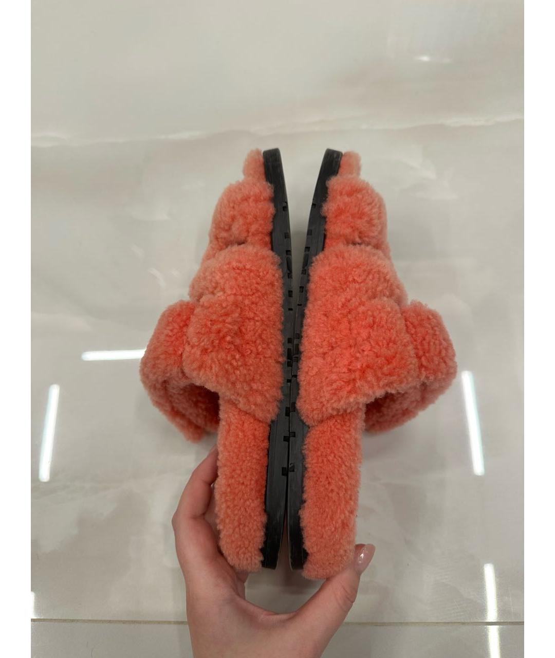 HERMES Коралловые шлепанцы, фото 2