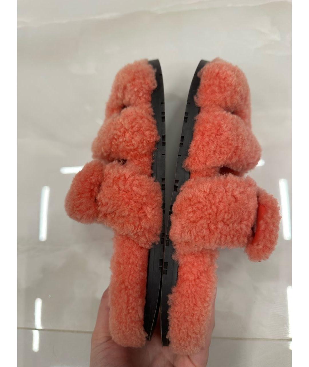 HERMES Коралловые шлепанцы, фото 3