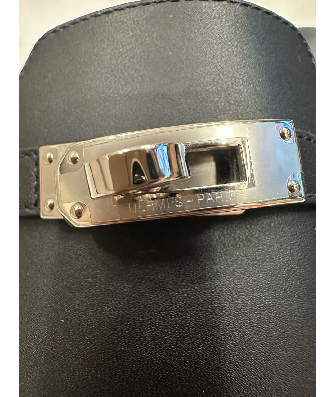 HERMES Черные кожаные шлепанцы, фото 8