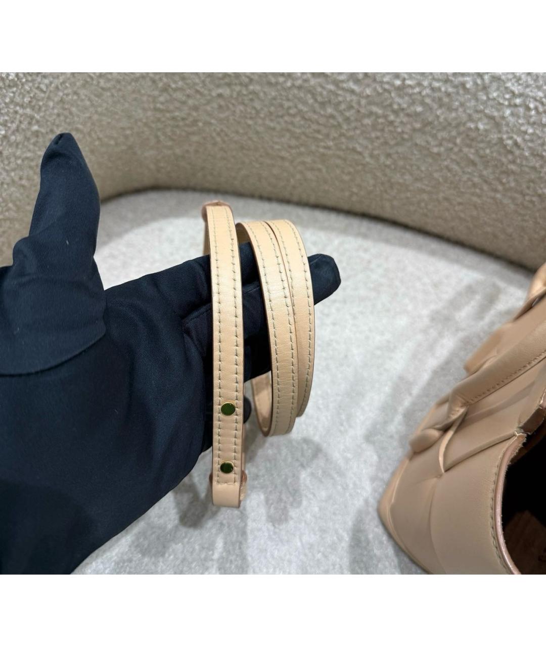 BOTTEGA VENETA Бежевая кожаная сумка через плечо, фото 6