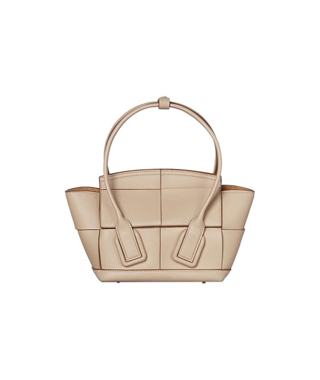 BOTTEGA VENETA Бежевая кожаная сумка через плечо, фото 9