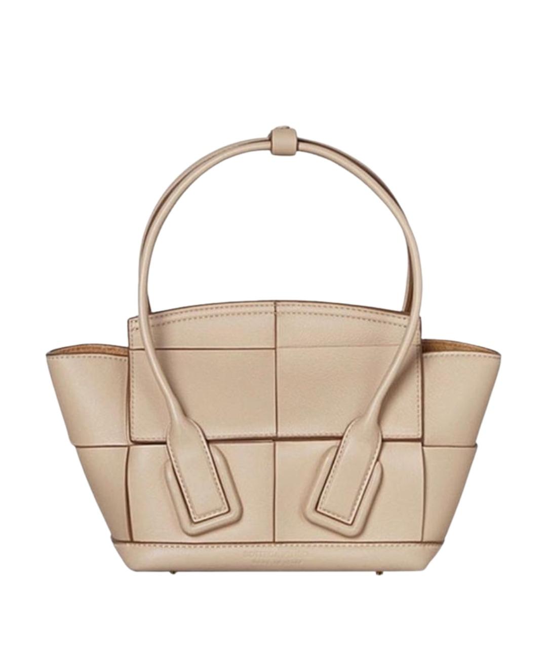 BOTTEGA VENETA Бежевая кожаная сумка через плечо, фото 1