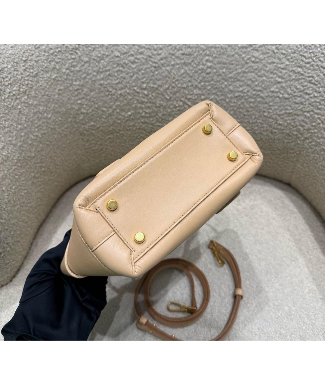 BOTTEGA VENETA Бежевая кожаная сумка через плечо, фото 4