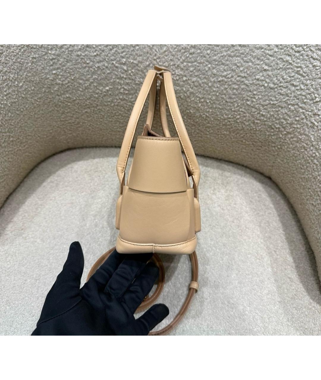 BOTTEGA VENETA Бежевая кожаная сумка через плечо, фото 3