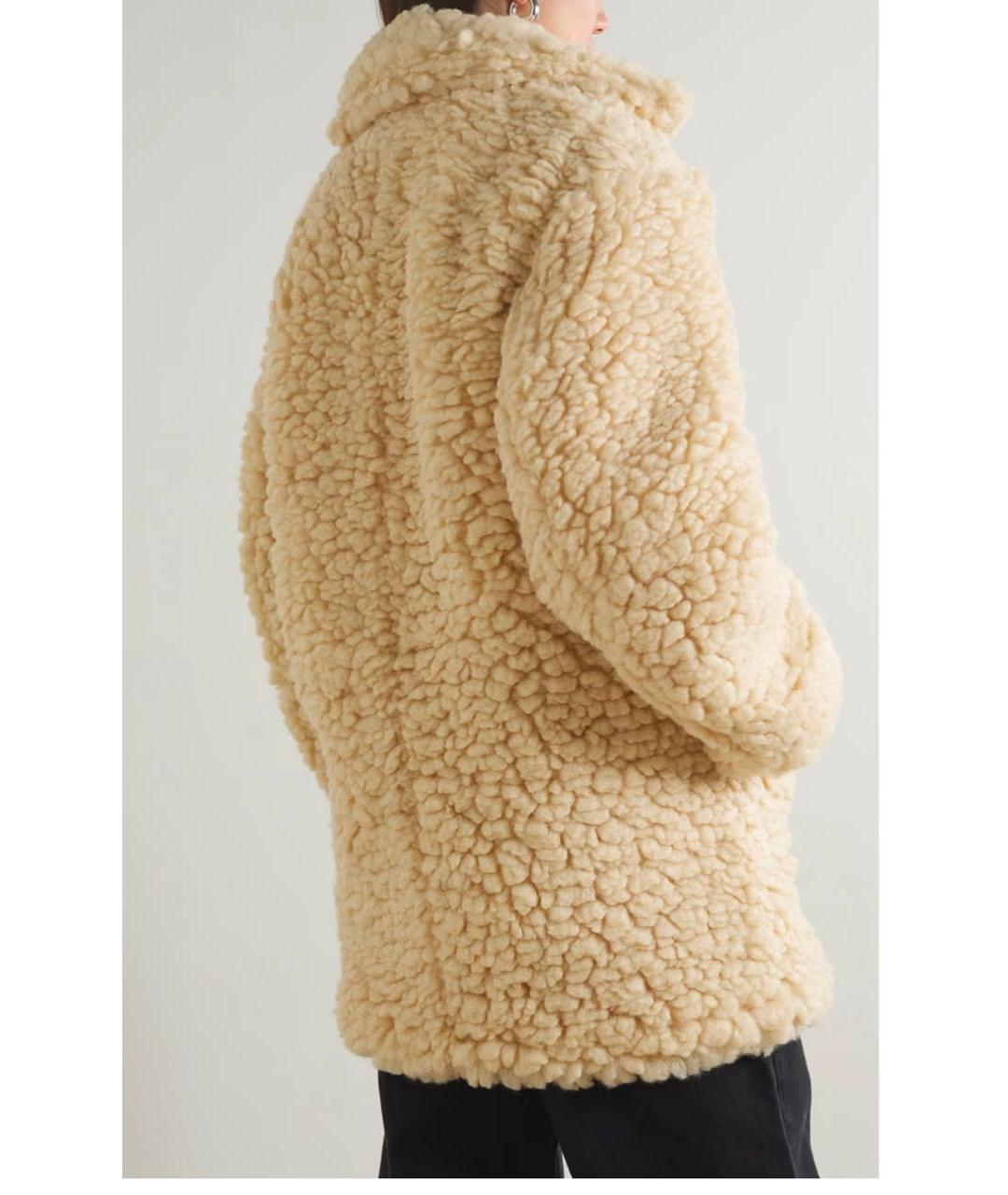 ISABEL MARANT Бежевая полиэстеровая шуба, фото 3