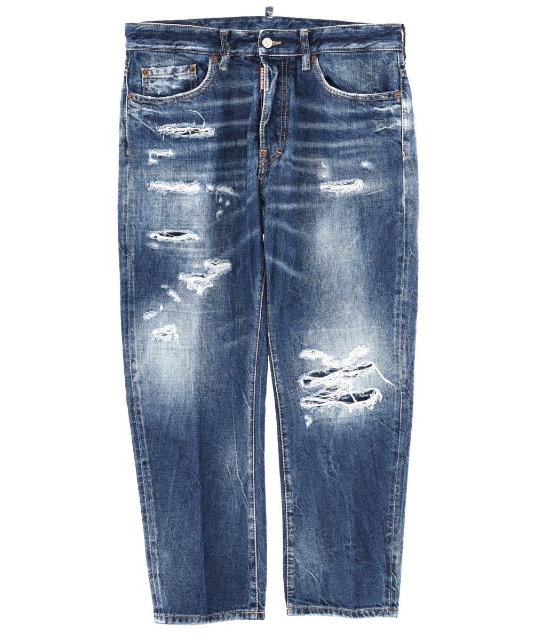 DSQUARED2 Синие хлопковые прямые джинсы, фото 1