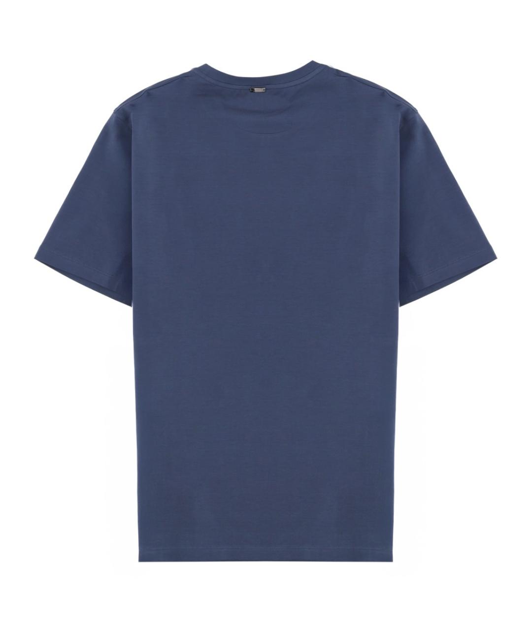 HERNO Синяя хлопковая футболка, фото 2