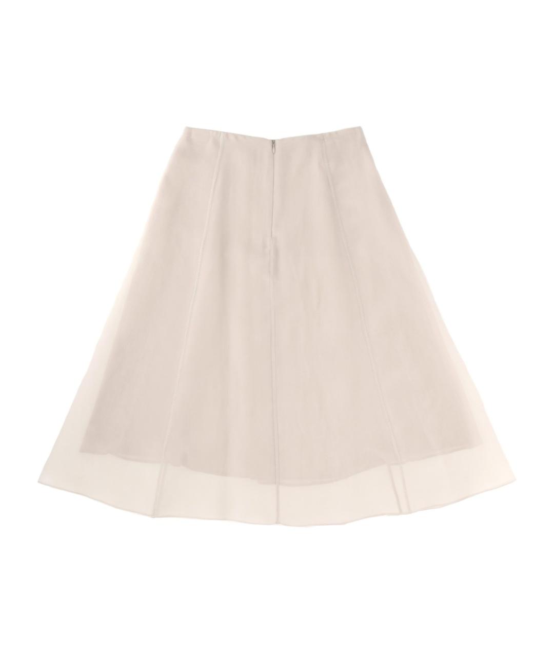 BRUNELLO CUCINELLI Бежевая шелковая юбка миди, фото 3