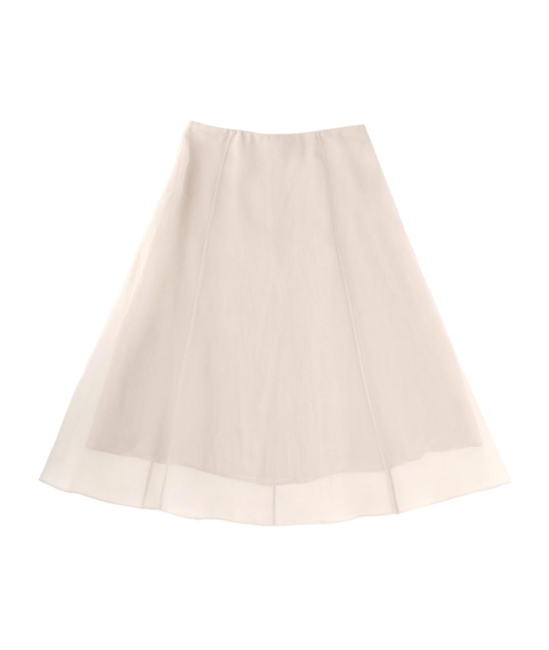 BRUNELLO CUCINELLI Бежевая шелковая юбка миди, фото 1