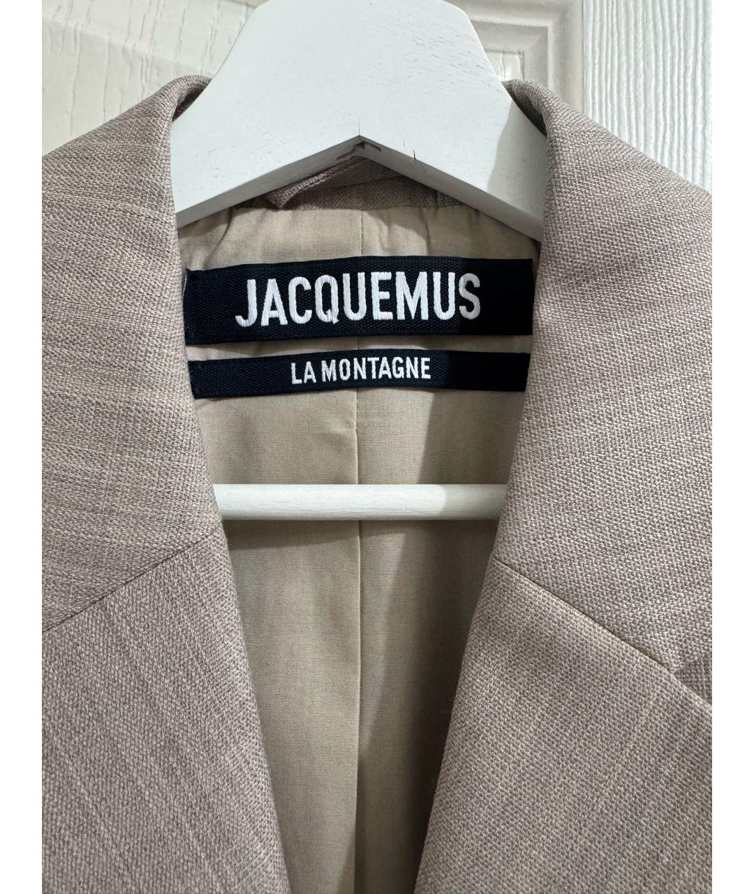 JACQUEMUS Бежевый шерстяной жакет/пиджак, фото 4