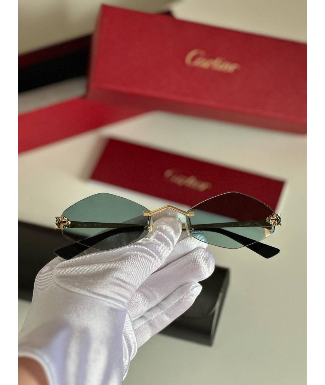 CARTIER Голубые металлические солнцезащитные очки, фото 3