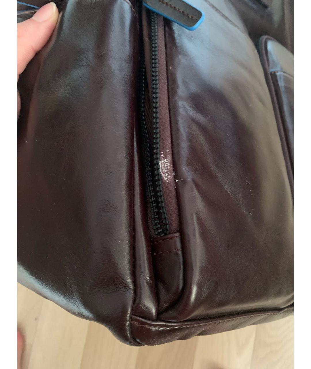 PIQUADRO Коричневый кожаный рюкзак, фото 6