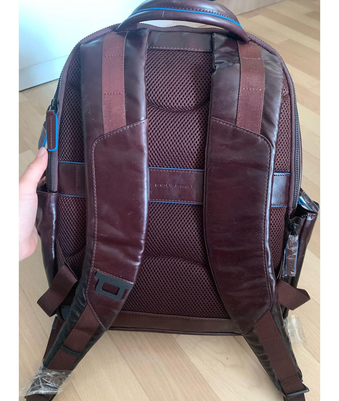 PIQUADRO Коричневый кожаный рюкзак, фото 3