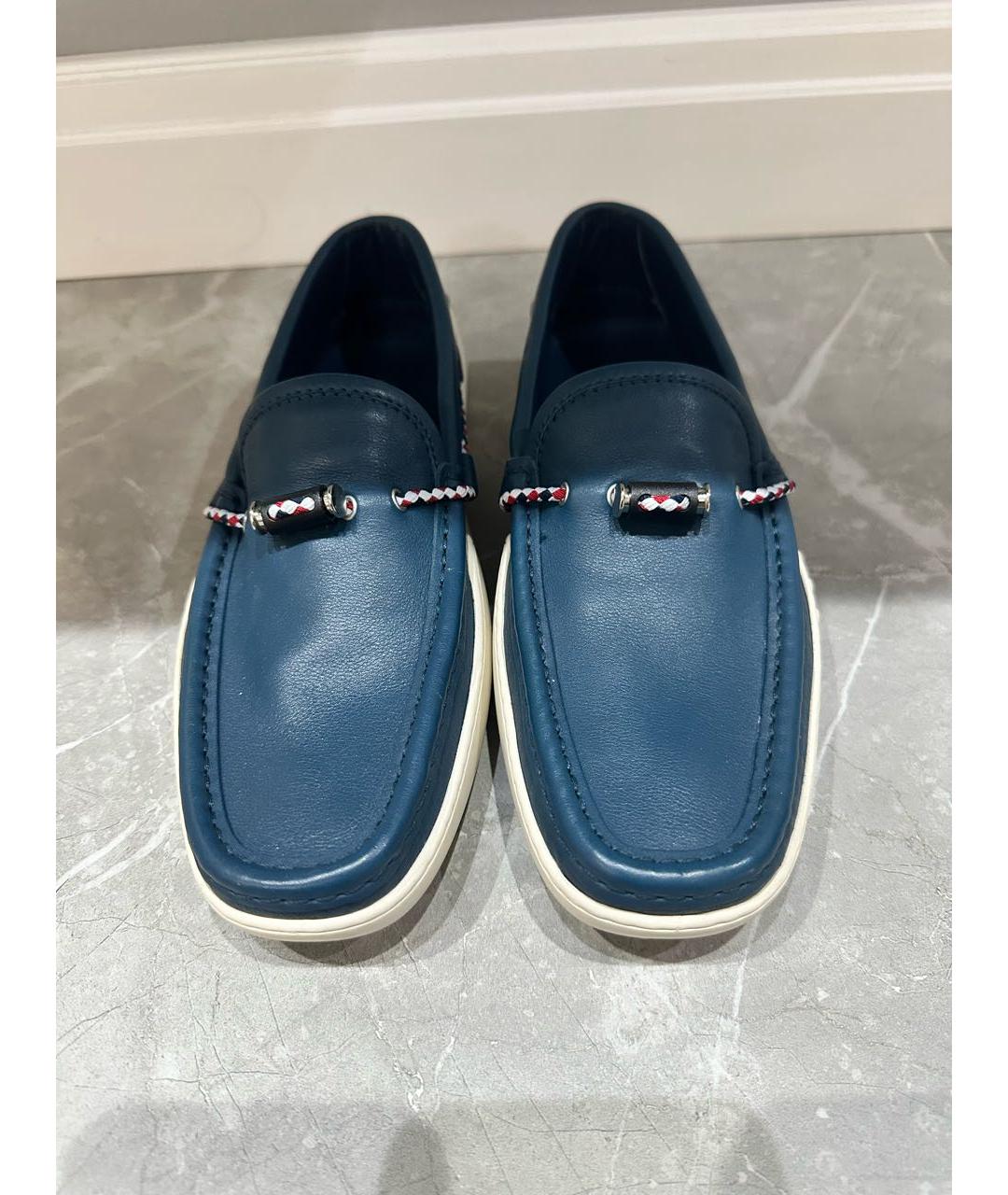 TOD'S Темно-синие кожаные мокасины, фото 2