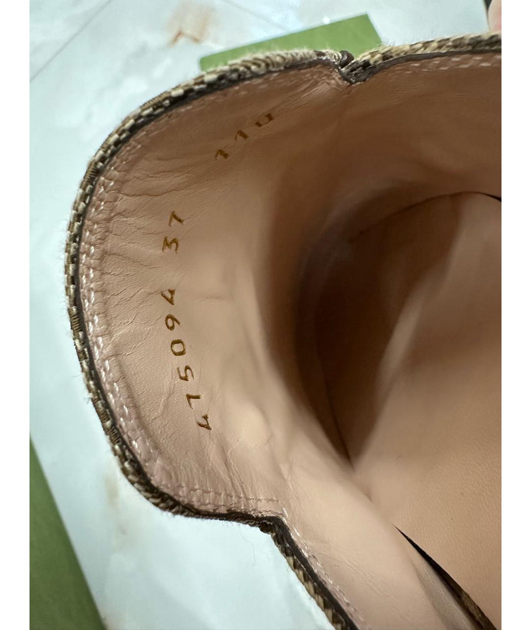 GUCCI Бежевые текстильные мюли, фото 6