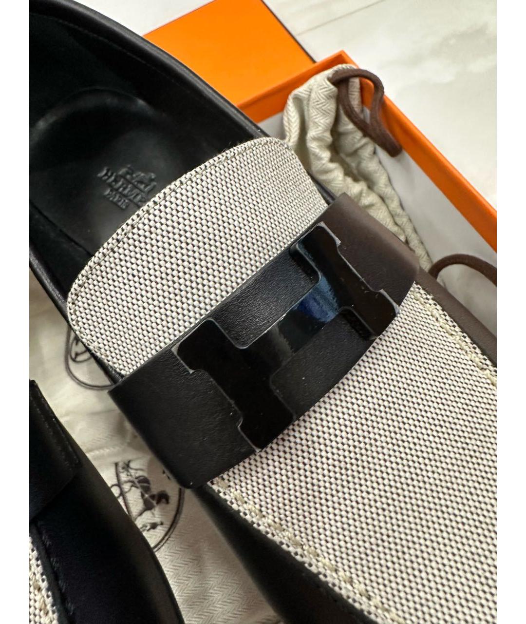 HERMES Черные кожаные лоферы, фото 3