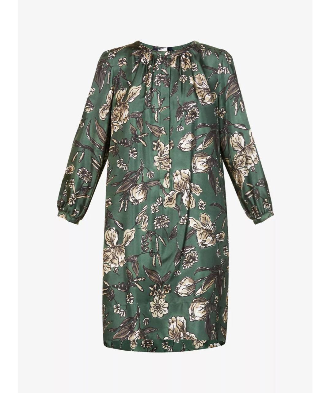 'S MAX MARA Зеленые шелковое повседневное платье, фото 9