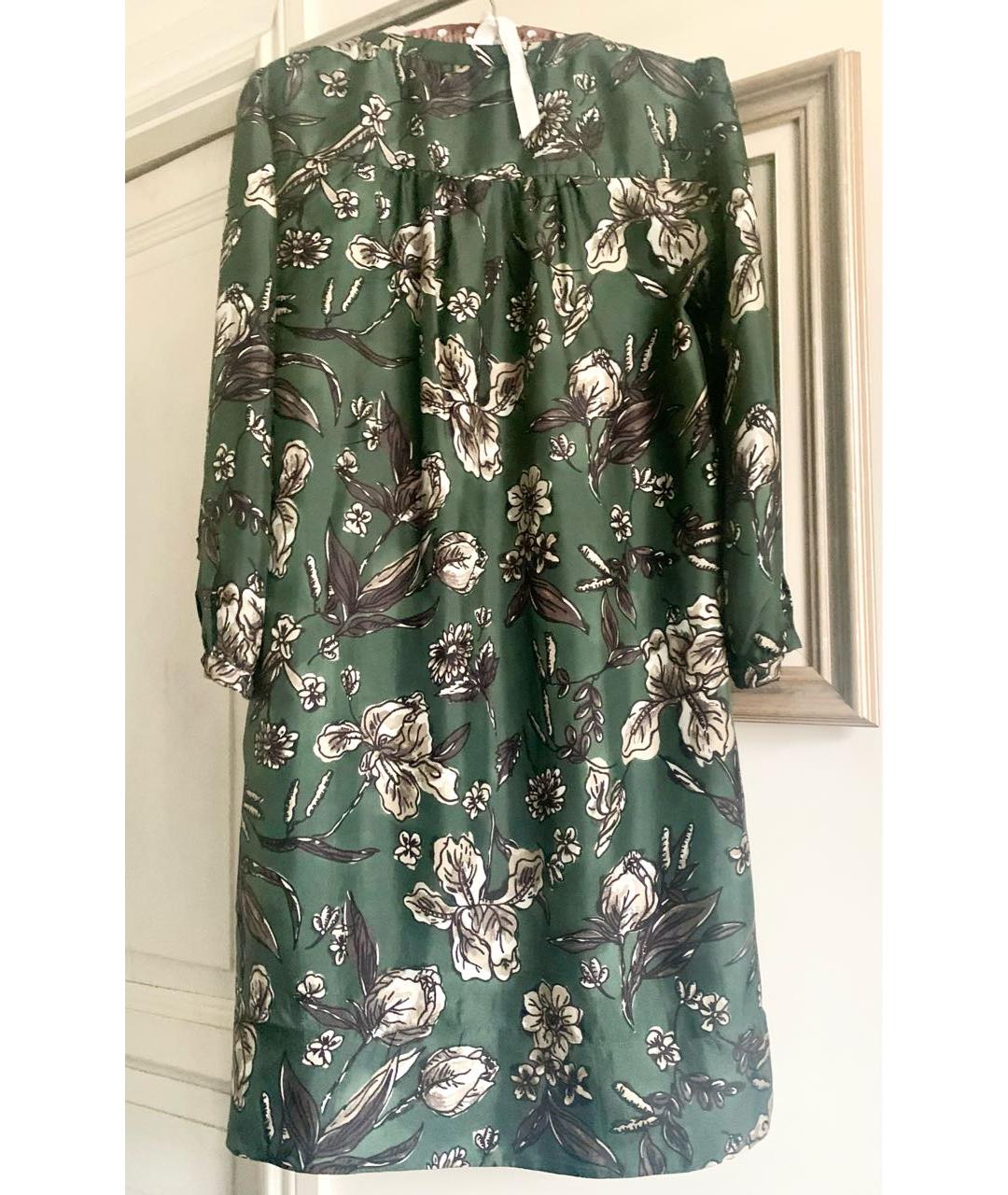 'S MAX MARA Зеленые шелковое повседневное платье, фото 2