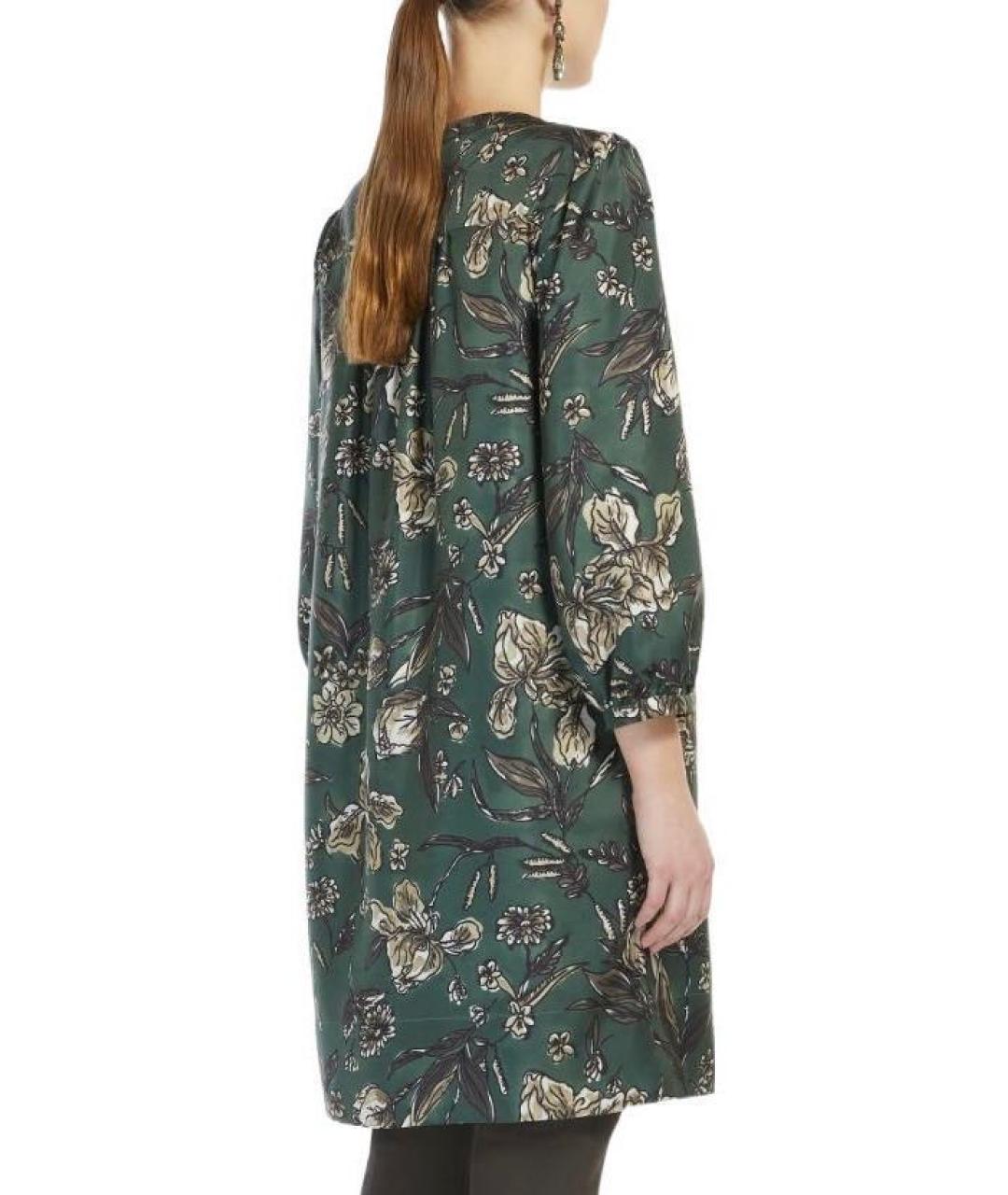 'S MAX MARA Зеленые шелковое повседневное платье, фото 8