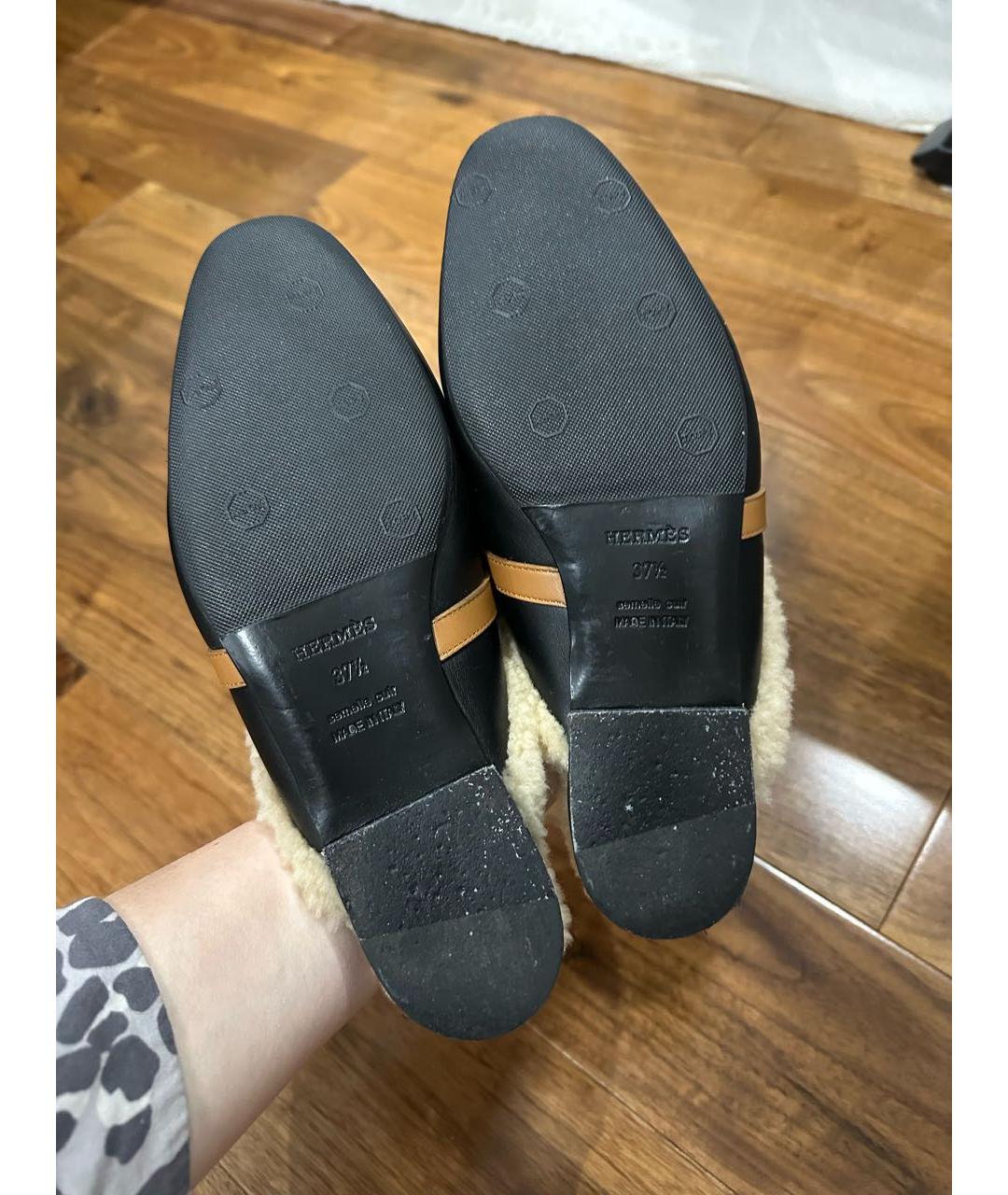 HERMES Черные мюли, фото 3