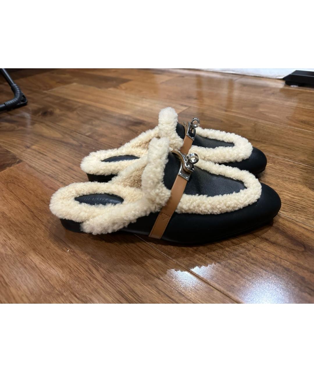 HERMES Черные мюли, фото 9