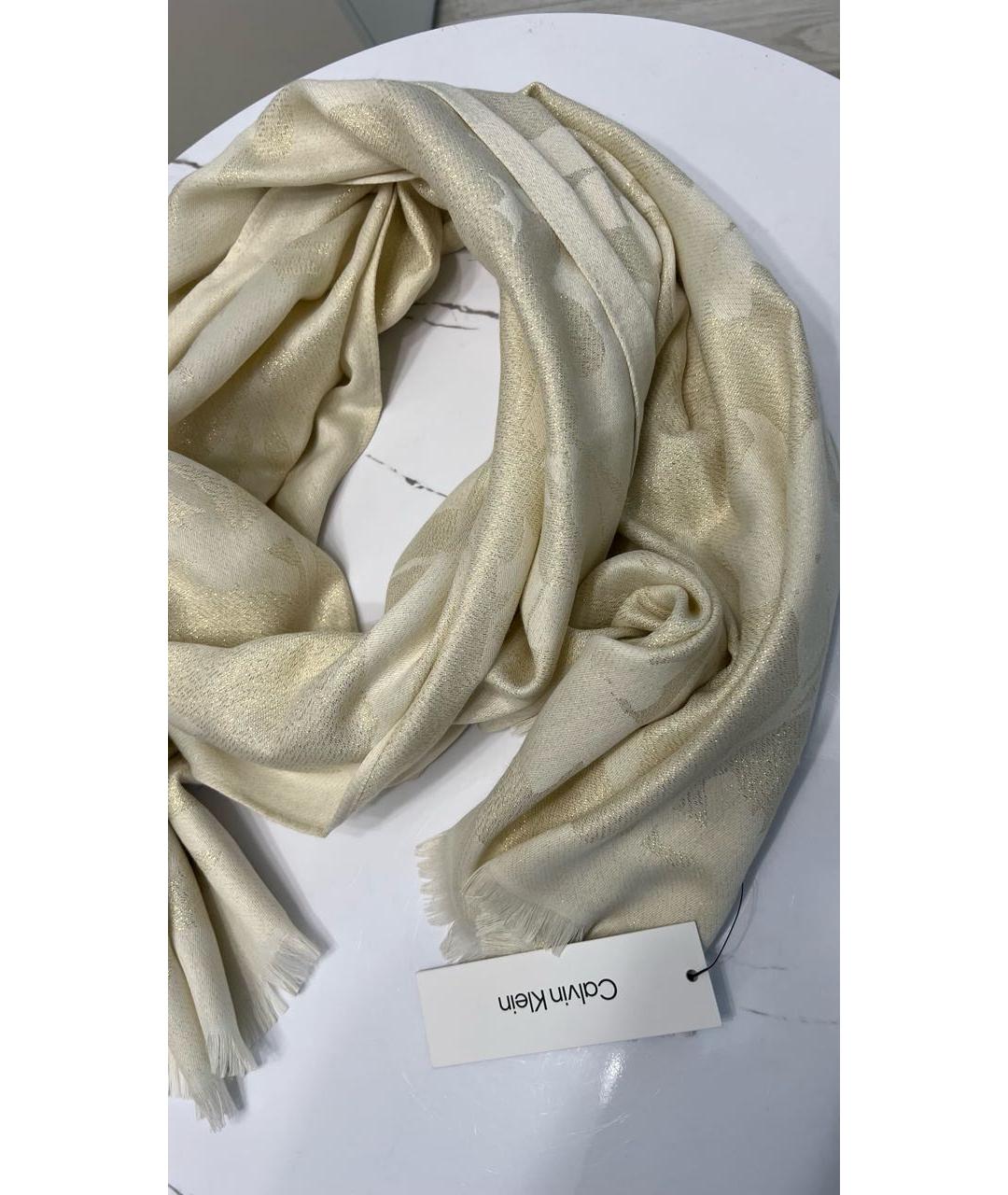 CALVIN KLEIN Бежевый шарф, фото 4