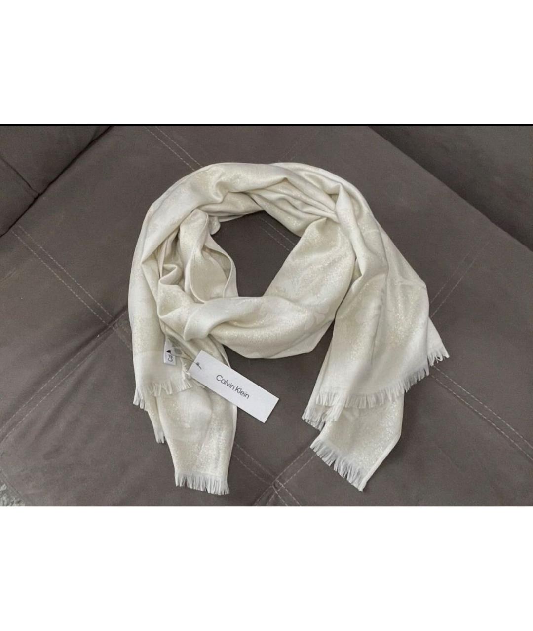 CALVIN KLEIN Бежевый шарф, фото 5
