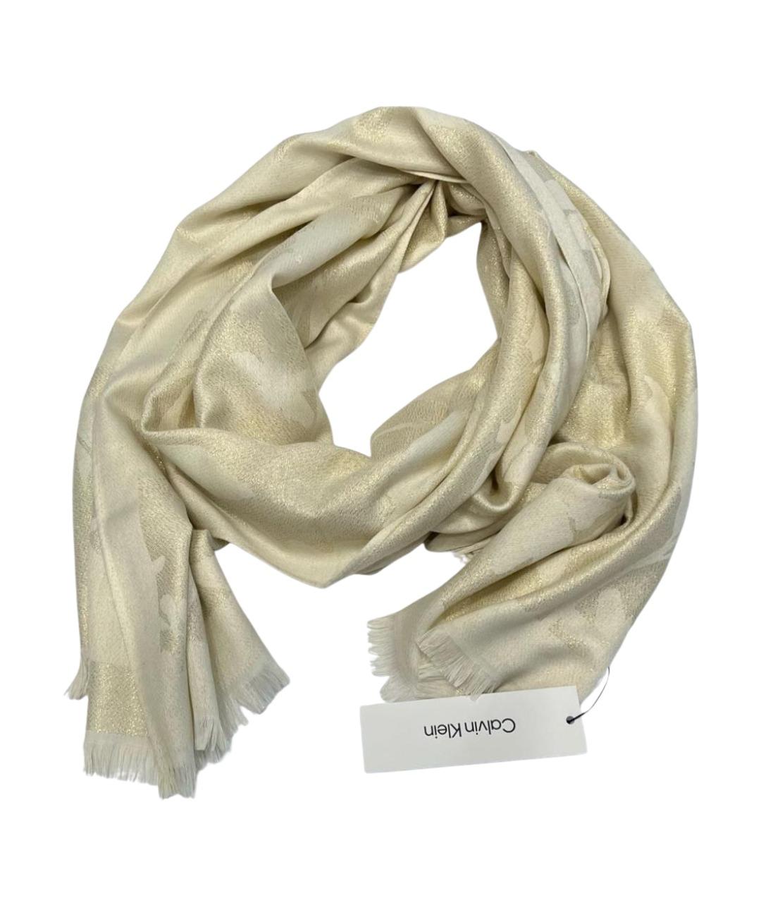 CALVIN KLEIN Бежевый шарф, фото 1