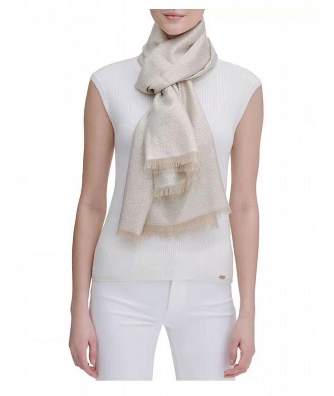 CALVIN KLEIN Бежевый шарф, фото 6