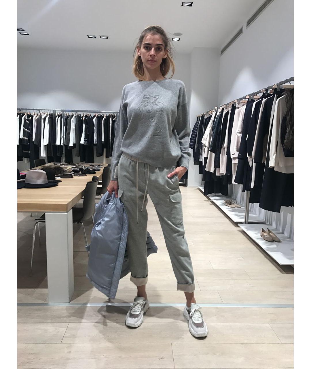 PESERICO Серый шерстяной джемпер / свитер, фото 5