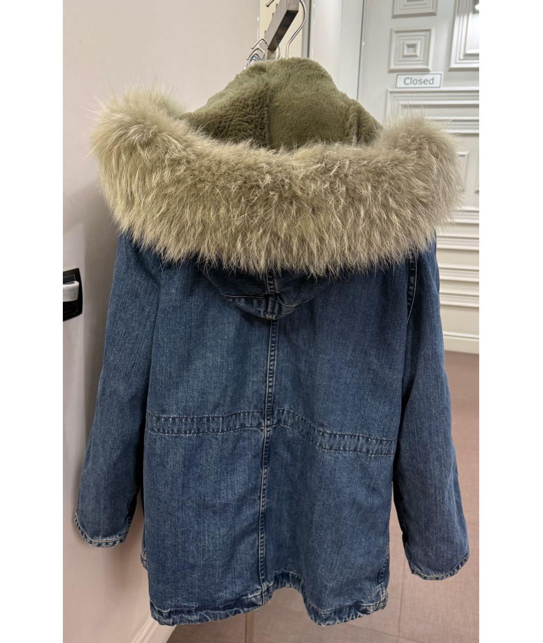 ARMY YVES SALOMON Темно-синяя меховая куртка, фото 2