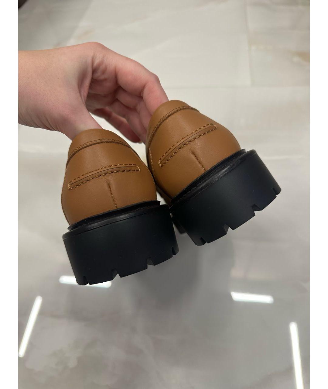 HERMES Коричневые кожаные лоферы, фото 3