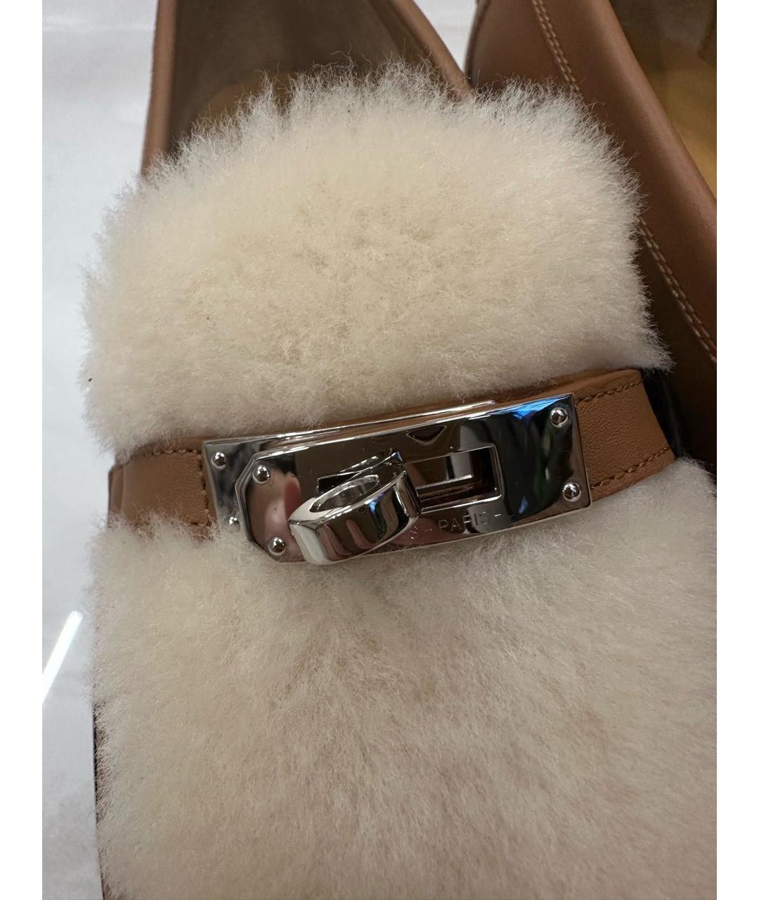 HERMES Коричневые кожаные лоферы, фото 8