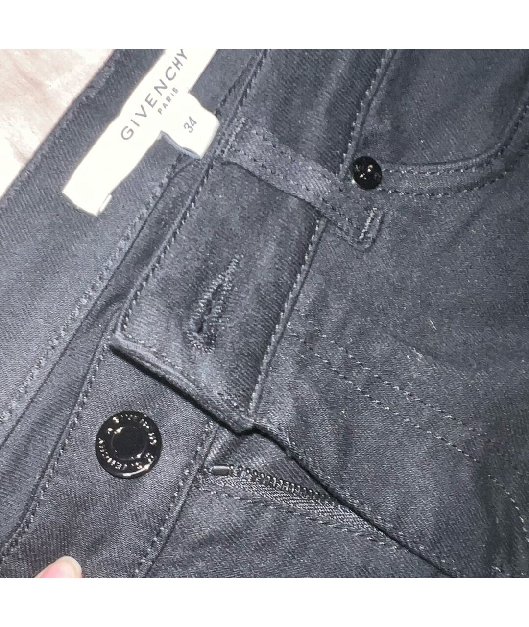 GIVENCHY Черные хлопковые прямые джинсы, фото 8