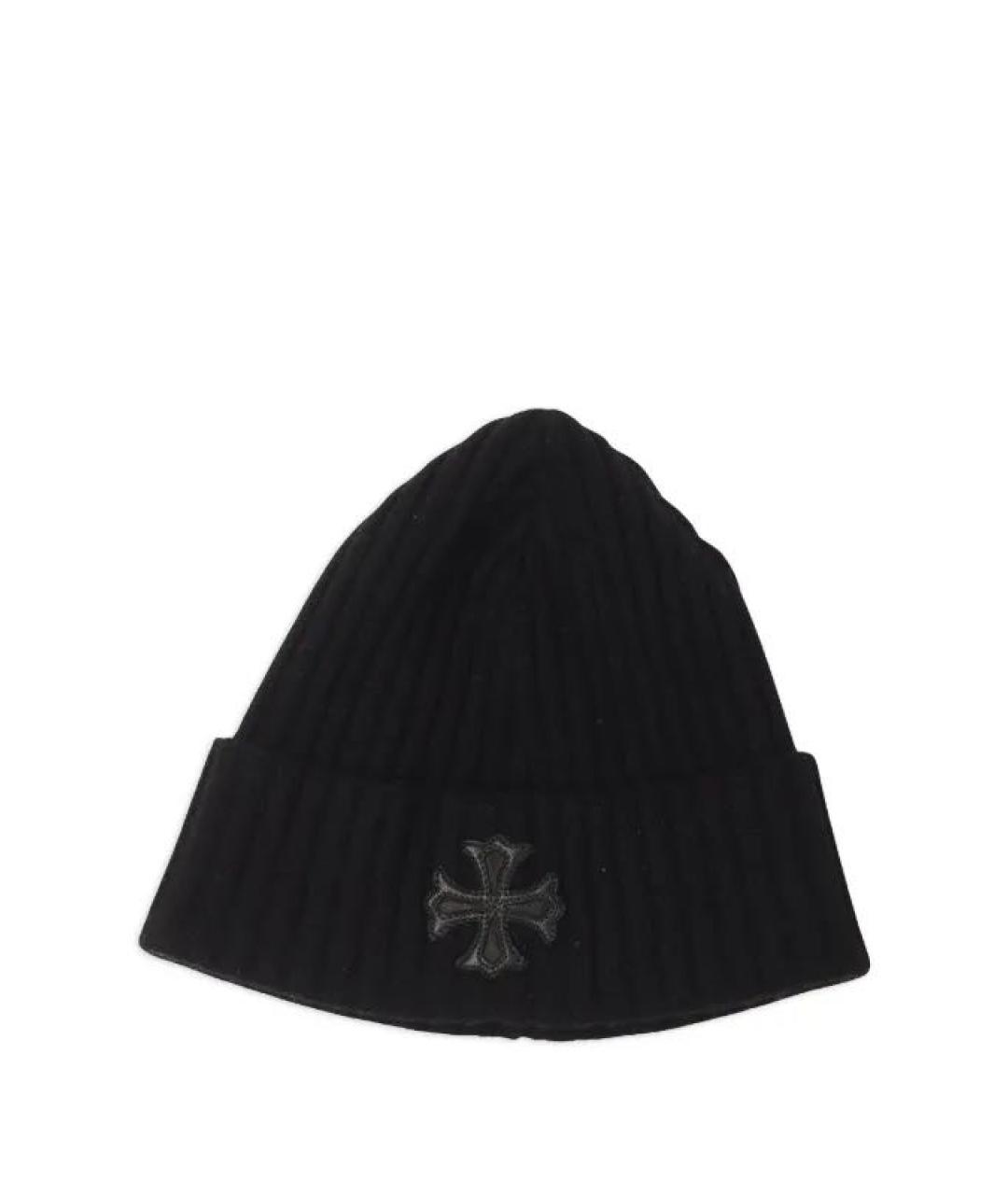 CHROME HEARTS Черная кашемировая шапка, фото 1