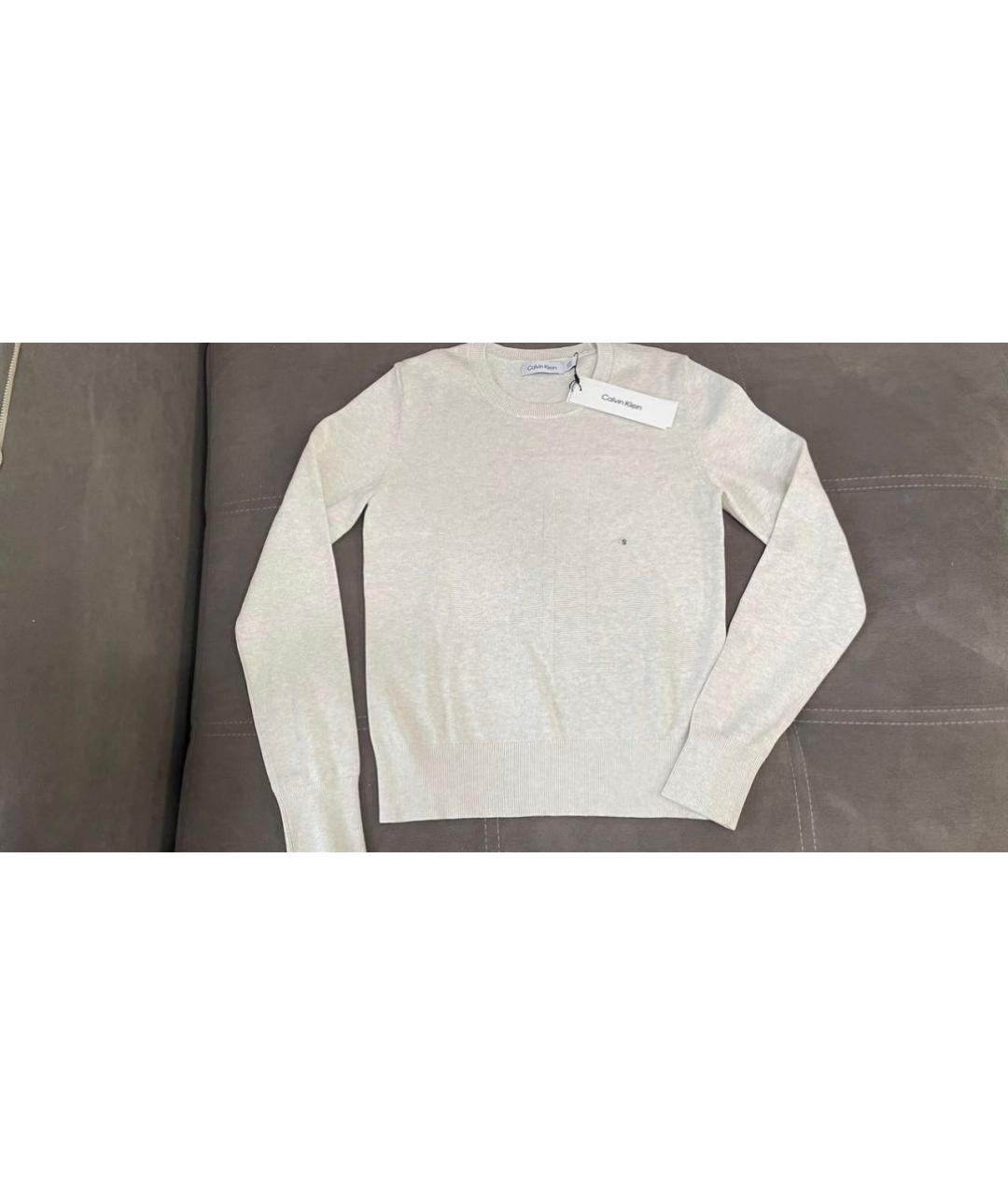CALVIN KLEIN Бежевый хлопковый джемпер / свитер, фото 5