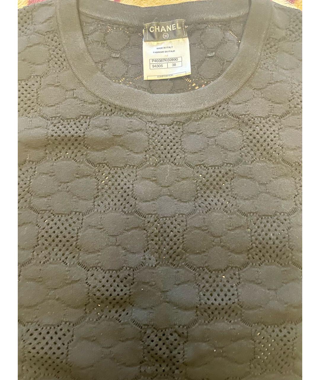 CHANEL Черная вискозная майка, фото 7