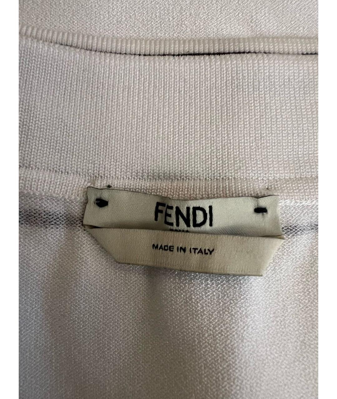 FENDI Белая вискозная юбка миди, фото 3