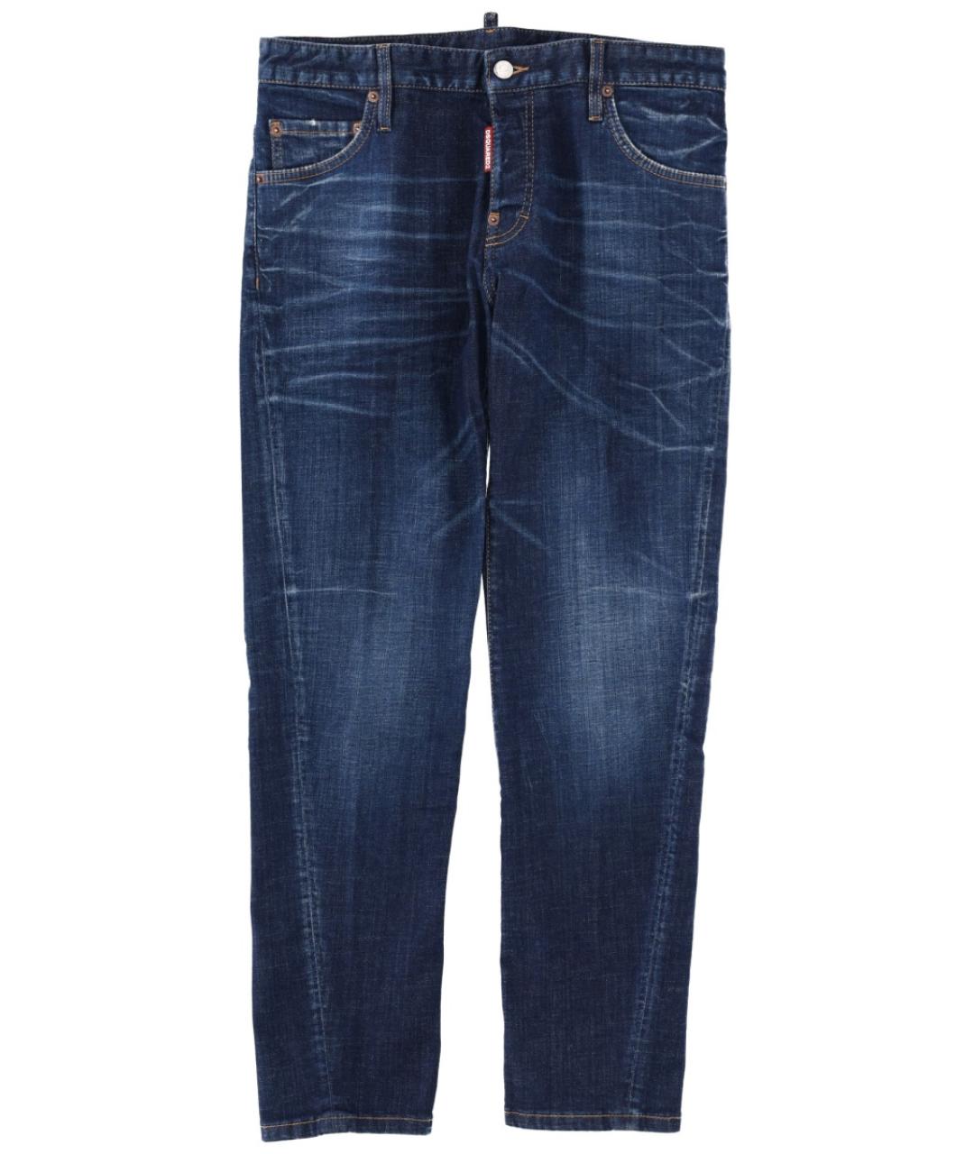 DSQUARED2 Синие хлопко-эластановые прямые джинсы, фото 1