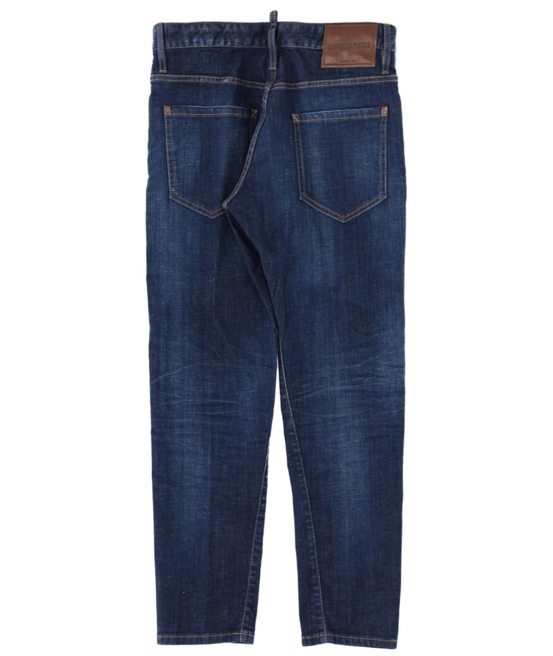 DSQUARED2 Синие хлопко-эластановые прямые джинсы, фото 2